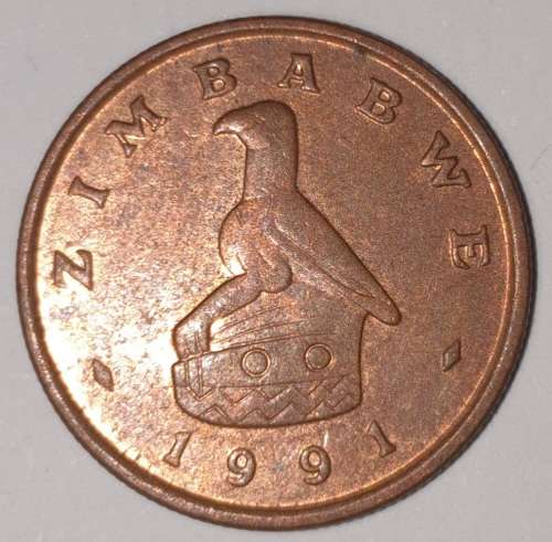 1991 - 1 CENT COIN - ZIMBABWE - (Bronze Plated Steel)